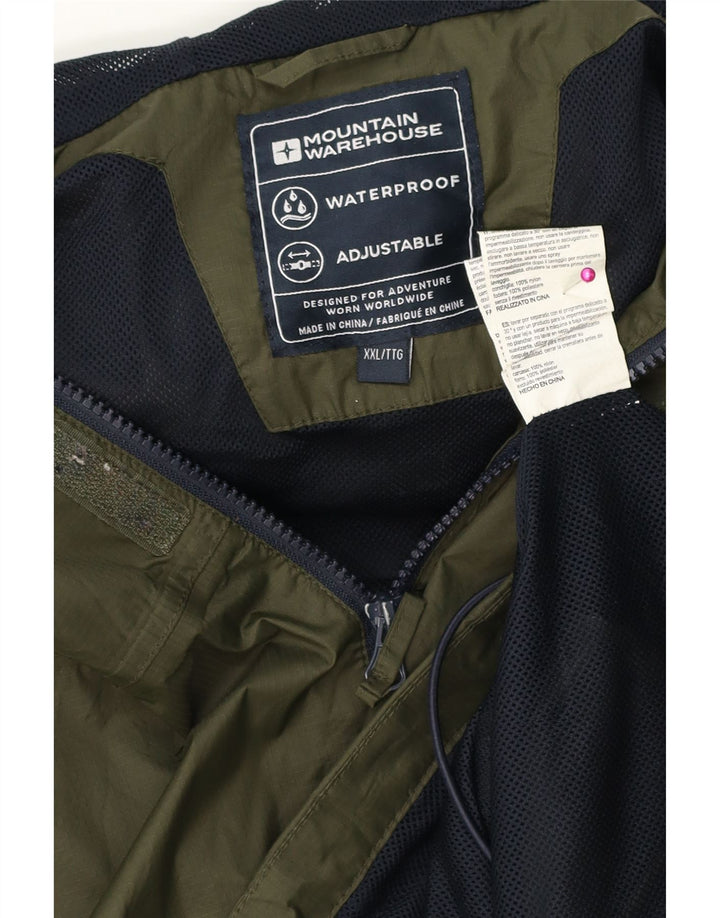 Mountain Warehouse Herren-Regenjacke mit Kapuze, UK 44 2XL, Khaki, Polyester