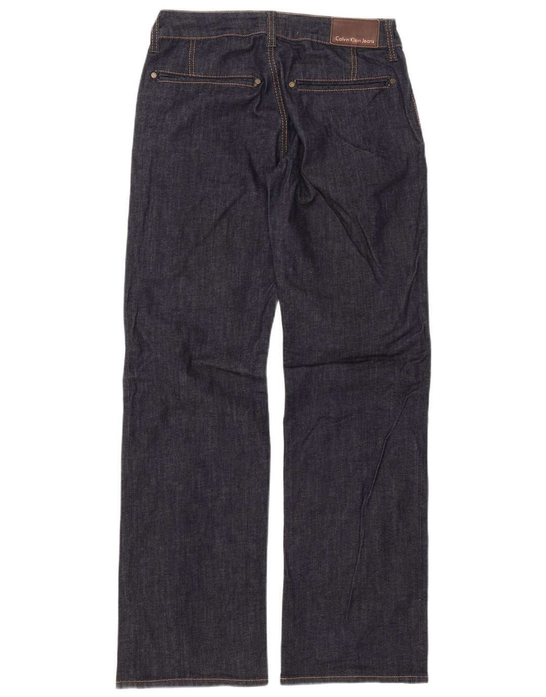 CALVIN KLEIN Damen Straight Jeans W30 L33 Marineblaue Baumwolle