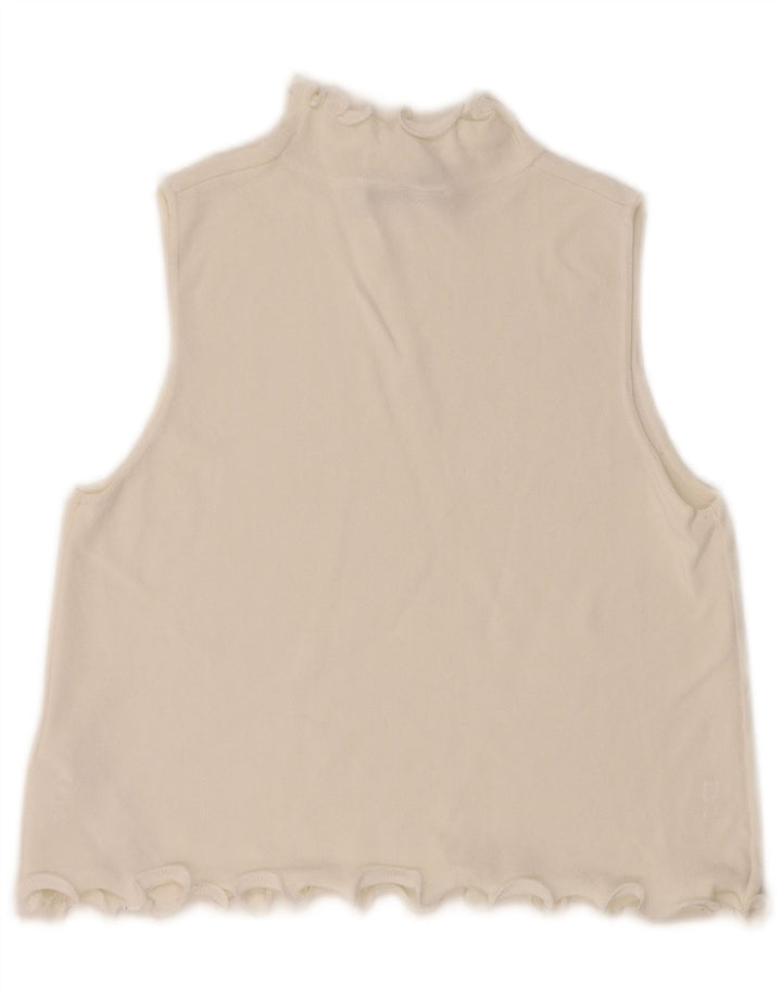 Zara Damen Crop Vest Top UK 10 Small Weiße Viskose