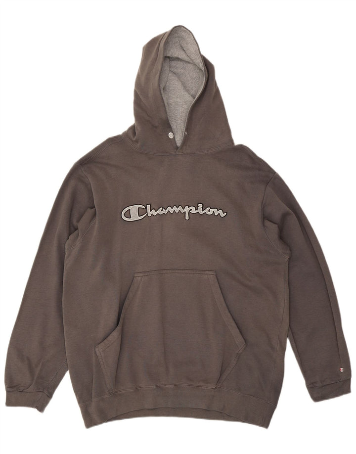 CHAMPION Herren-Kapuzenpullover mit Grafik, mittelgraue Baumwolle