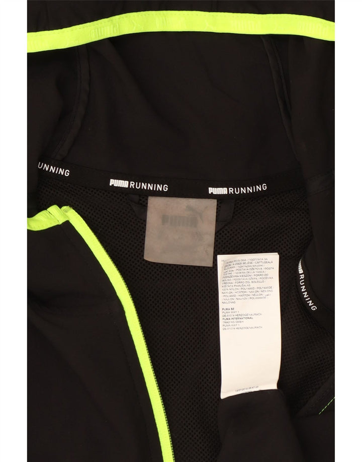 Puma Herren-Regenjacke mit Kapuze, UK 40, großes schwarzes Nylon