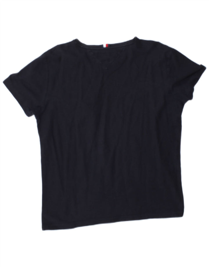 Tommy Hilfiger Herren-T-Shirt-Oberteil aus Baumwolle in mittlerem Marineblau