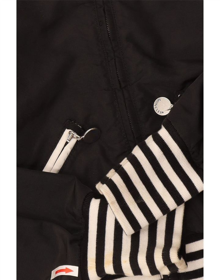 Moncler Crop Bomberjacke für Mädchen, 9–10 Jahre, schwarz gestreift, Polyamid