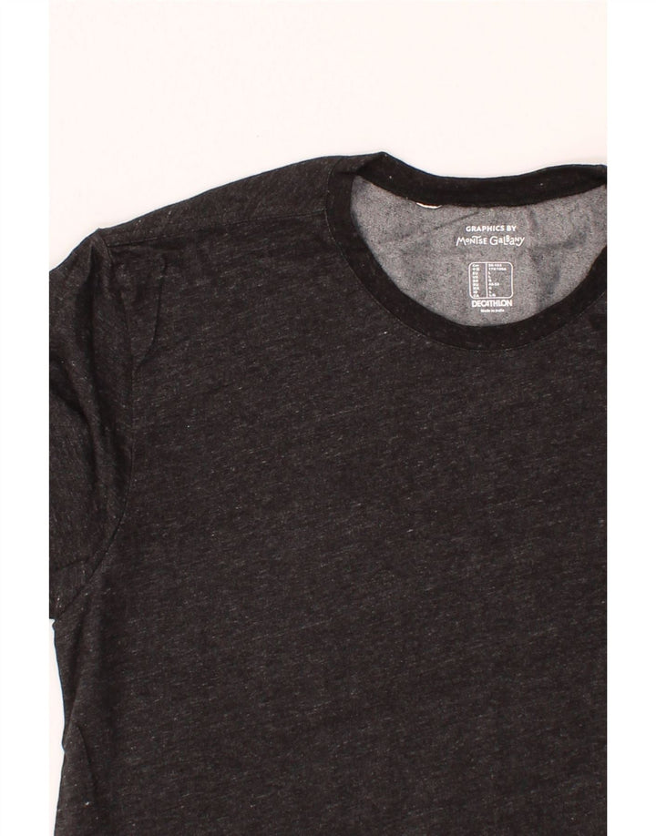DECATHLON Mens T-Shirt Top Large Grey Flecked Vintage Decathlon and Second-Hand Decathlon from Messina Hembry 