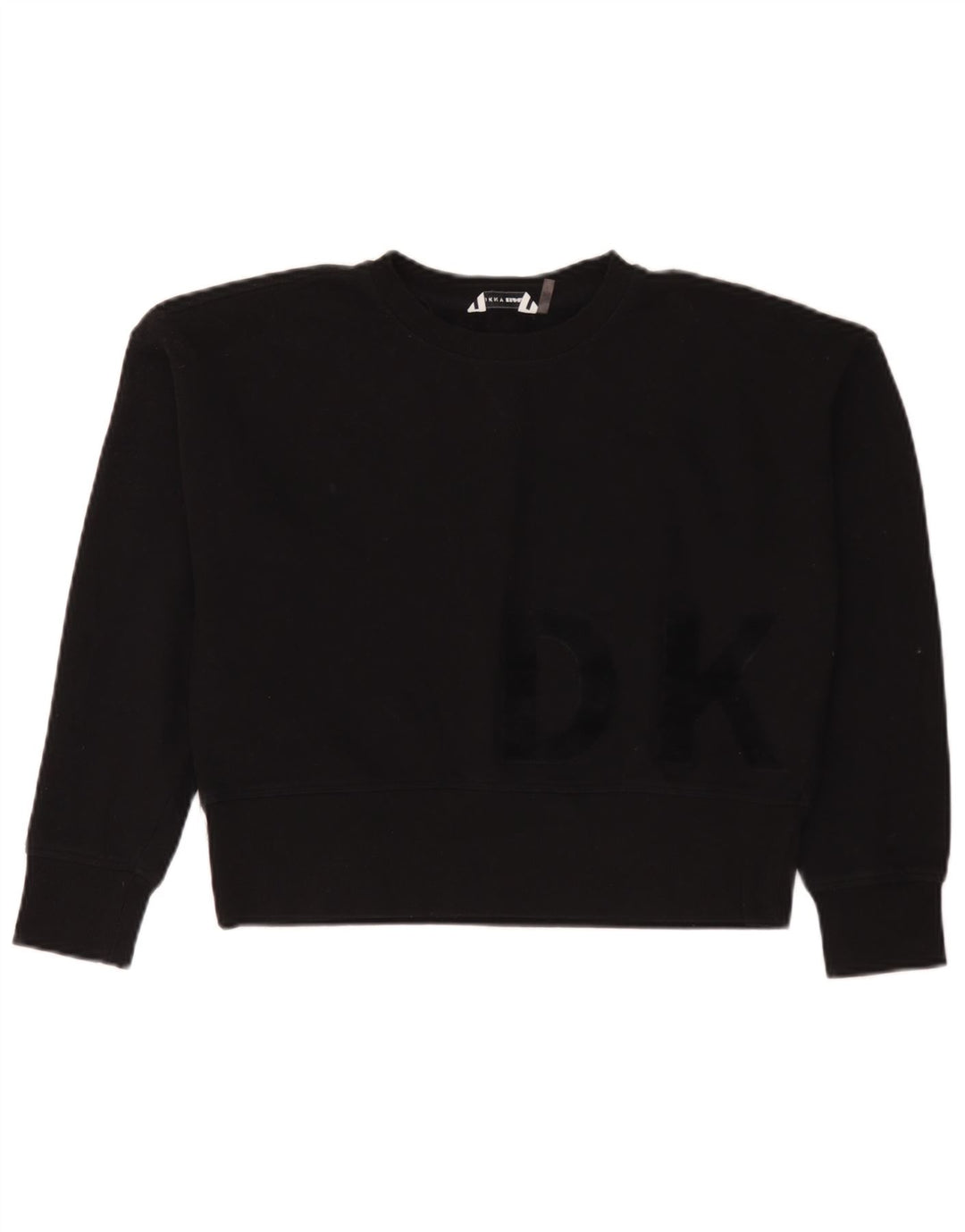Dkny Damen-Pullover, übergroß, Crop Graphic, Sweatshirt, Gr. 10, Größe S, Schwarz