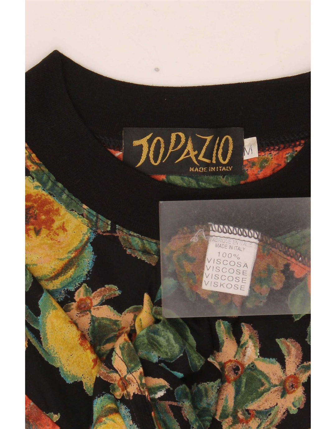 Topazio Damen-Blusenoberteil, UK-Größe 44, mittlere, mehrfarbige Viskose mit Blumenmuster