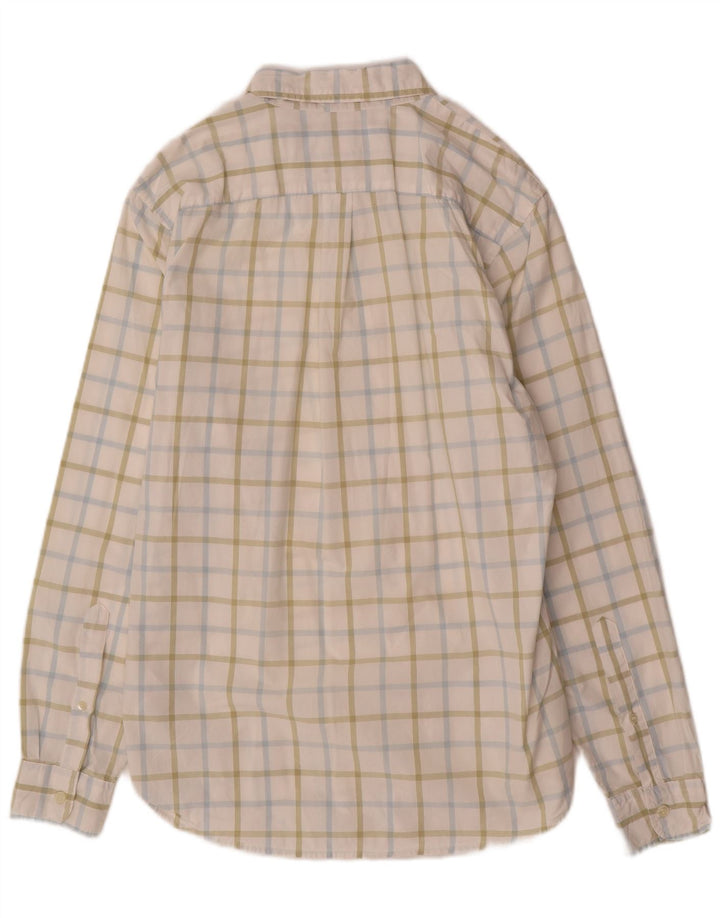 Dockers Herren-Hemd in Standard-Passform, mittelweiß, kariert, Baumwolle