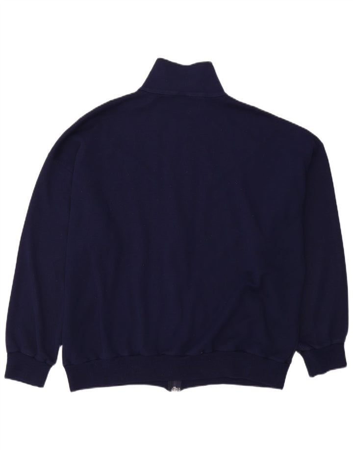Vintage Herren Trainingsanzug Top Jacke XL Marineblau gestreift aus Acryl