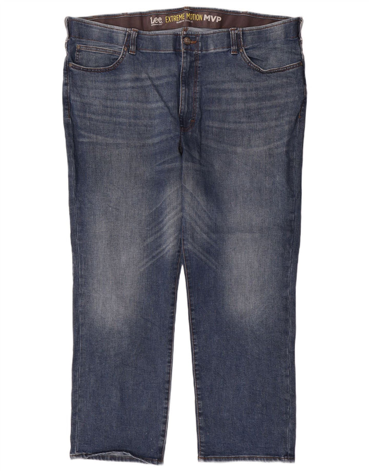 Lee Herren Straight Jeans W48 L32 Blaue Baumwolle