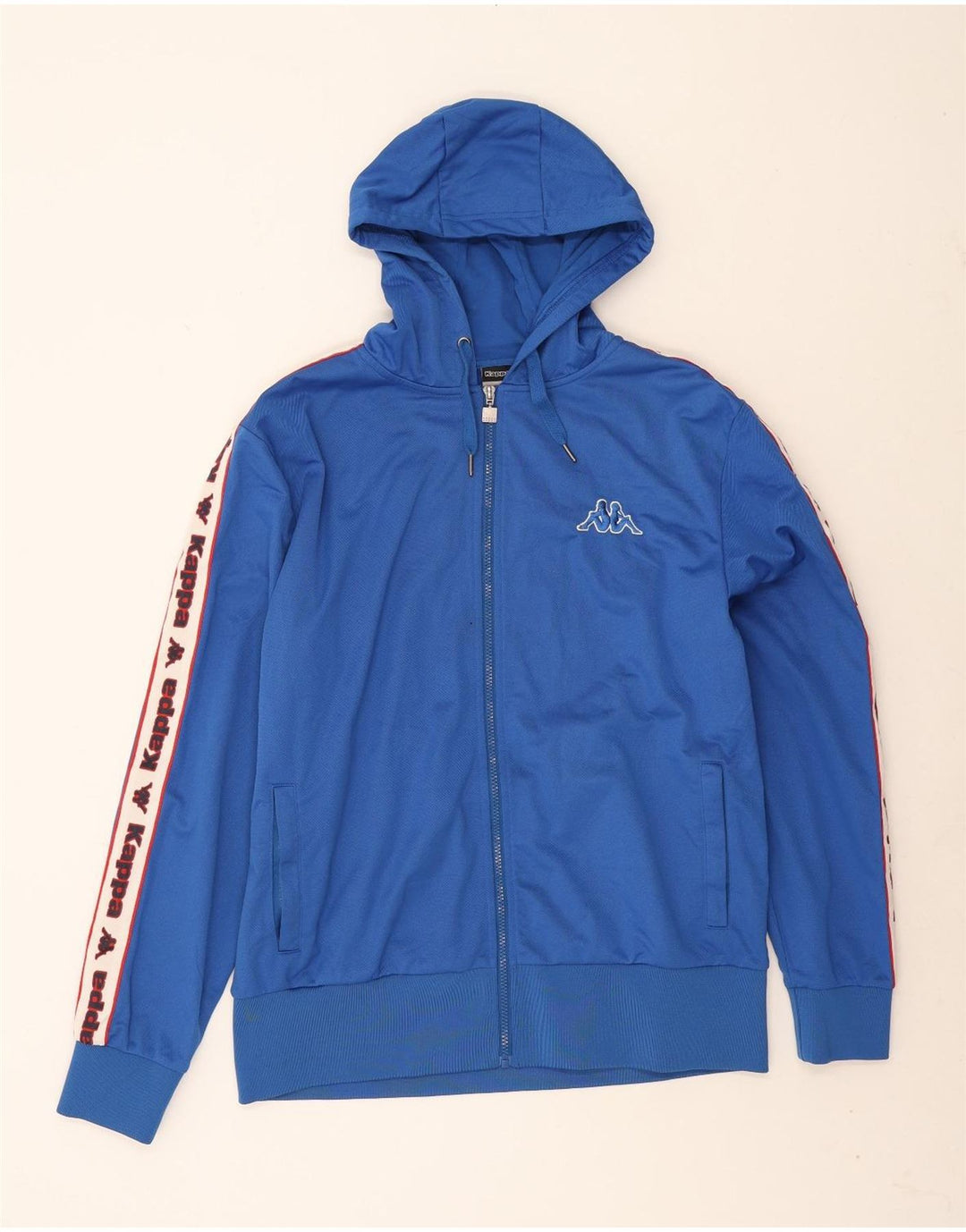 Kappa Herren-Trainingsanzugoberteil mit Grafik, XL, blaues Farbblock-Polyester