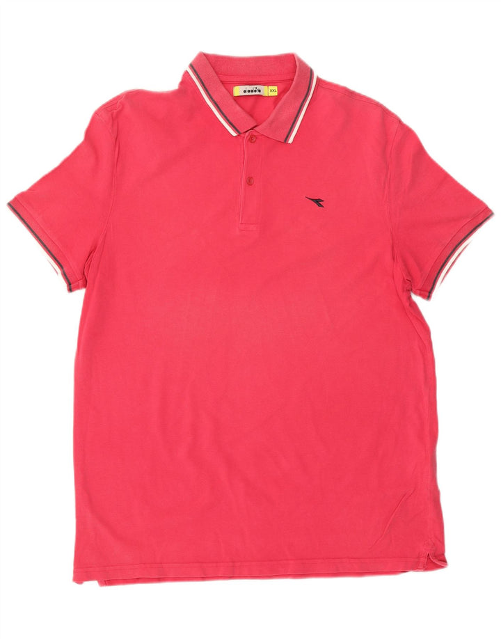 DIADORA Herren Poloshirt 2XL Rosa Baumwolle