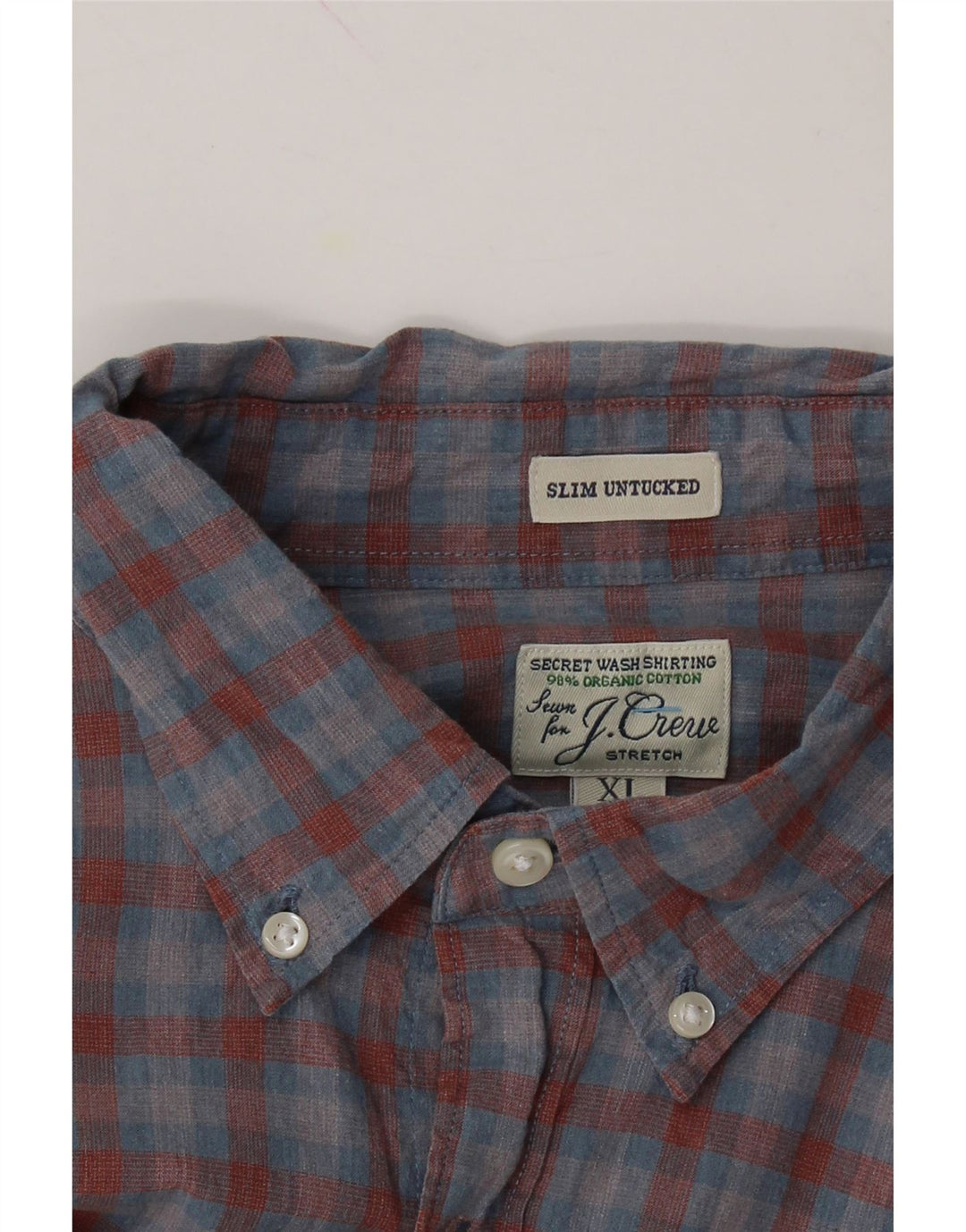 J. CREW Mens Slim Shirt XL Blue Check Cotton Vintage J. Crew and Second-Hand J. Crew from Messina Hembry 