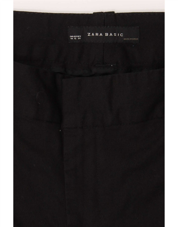Zara Damen Chinohose EU 44 Large W34 L31 Schwarz