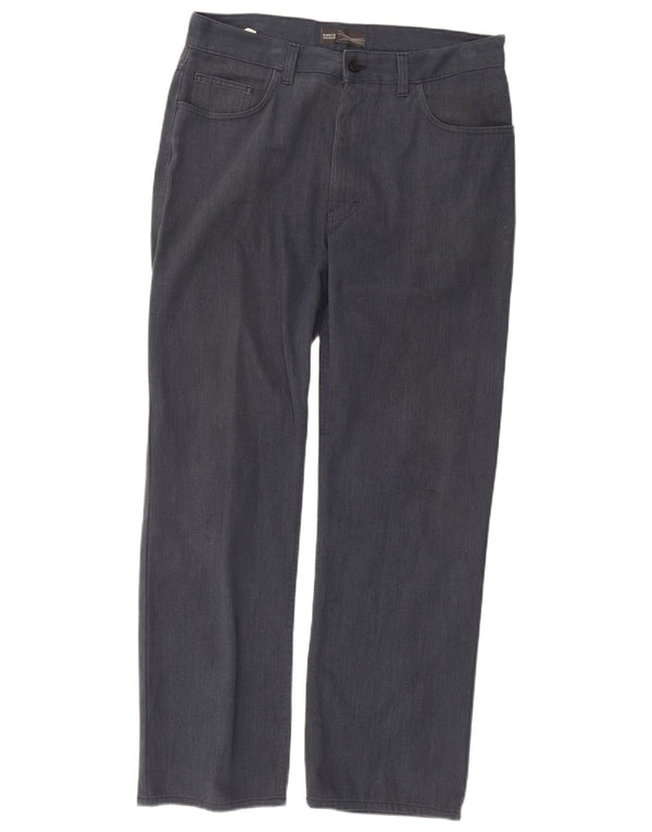 Marks & Spencer Gerade Freizeithose für Herren, W36, L31, Marineblau, Baumwolle
