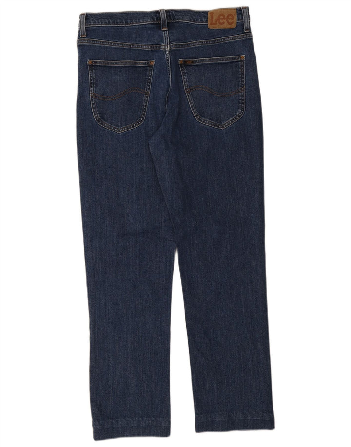 Lee Herren Brooklyn Straight Jeans W34 L29 Blaue Baumwolle