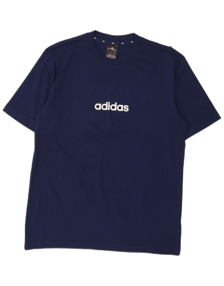 Adidas Herren-T-Shirt mit Grafik, mittelgroß, marineblau, Baumwolle