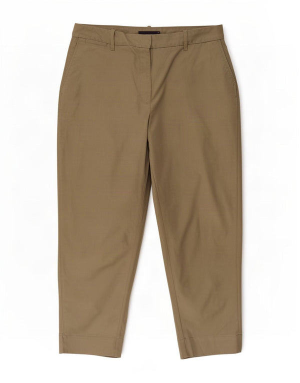 Marks & Spencer Damen Crop Chino Hose UK 14 Large W34 L26 Khaki Baumwolle