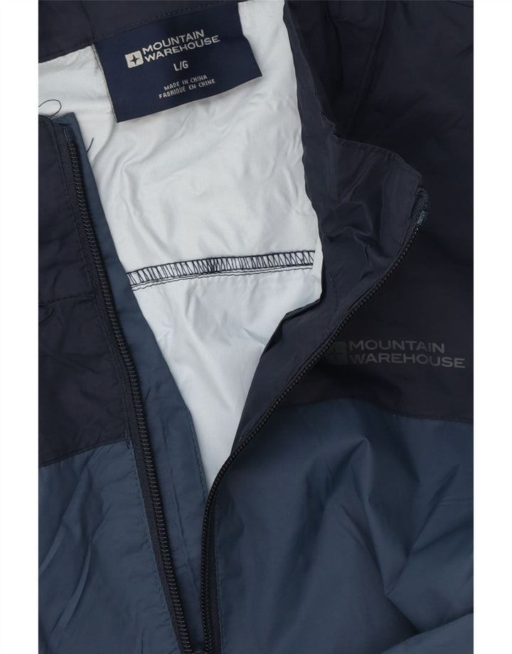 MOUNTAIN WAREHOUSE Herren-Regenjacke UK 40 Large Marineblau Farbblock