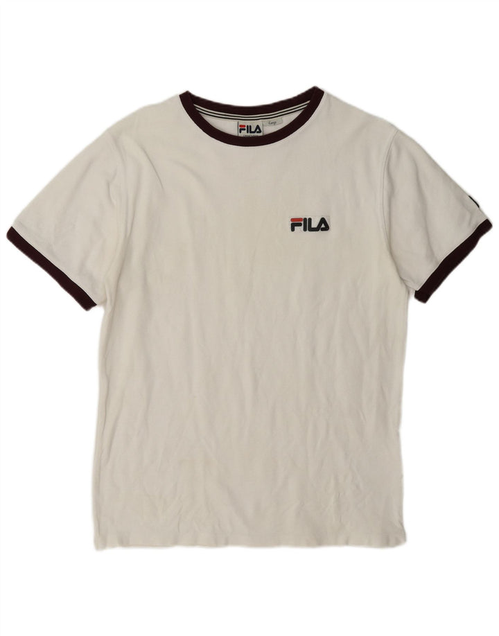 Fila Herren T-Shirt Top Große weiße Baumwolle