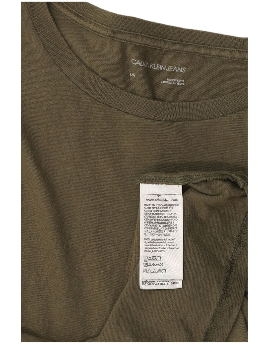 CALVIN KLEIN JEANS Herren T-Shirt mit Grafik, groß, Khaki, Baumwolle