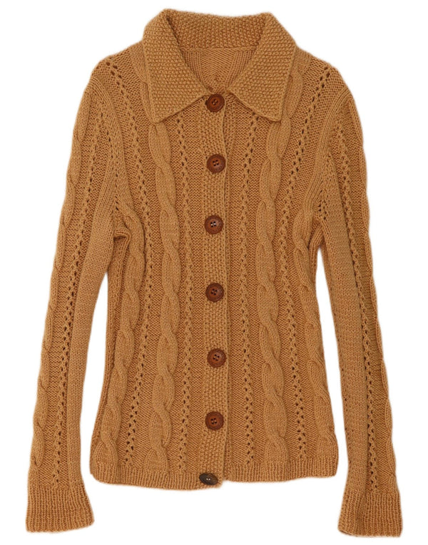 Vintage Damen Cardigan Pullover UK 10 Small Beige