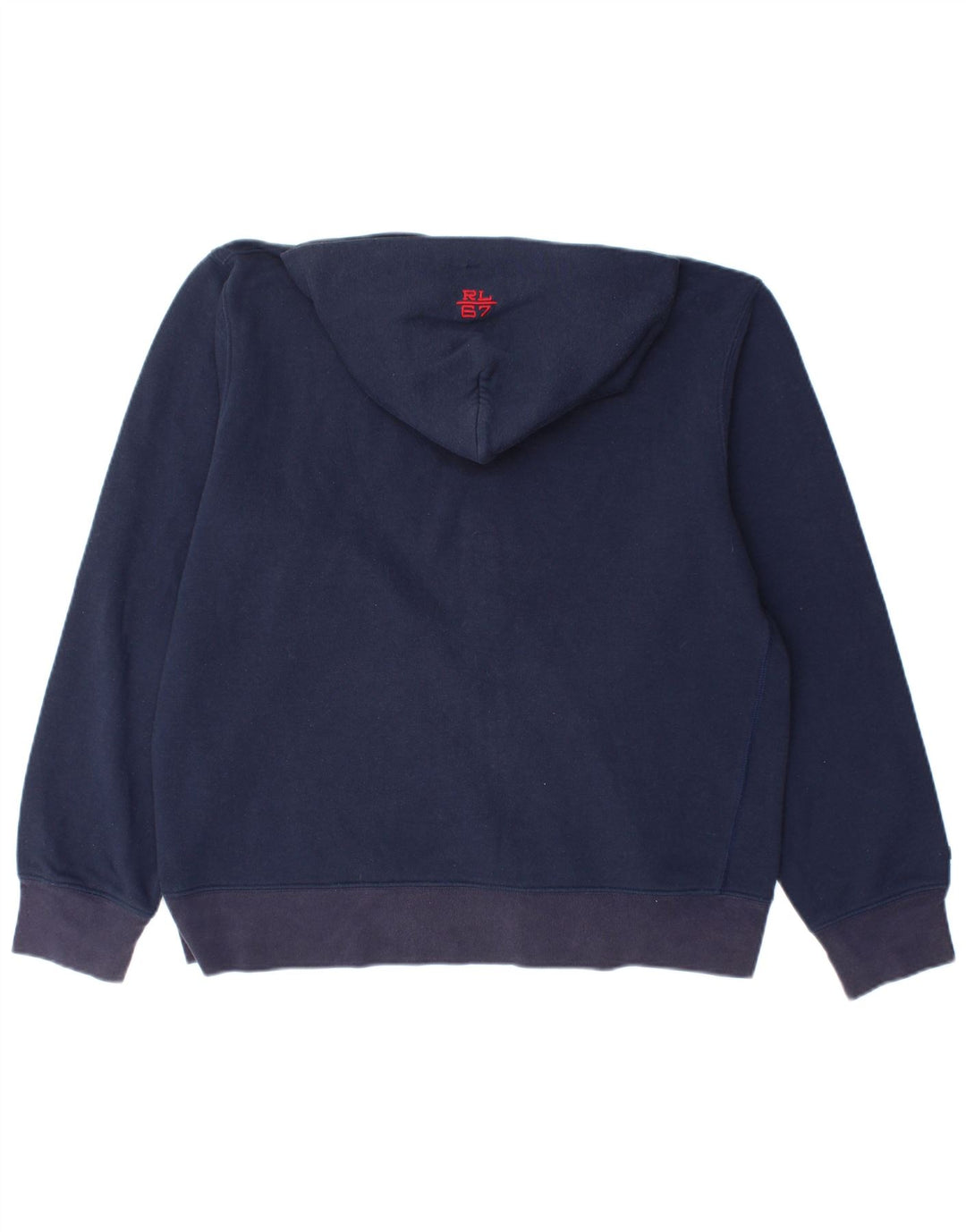 RALPH LAUREN Grafischer Herren-Kapuzenpullover mit lockerer Passform und Reißverschluss, Mittelmarineblau