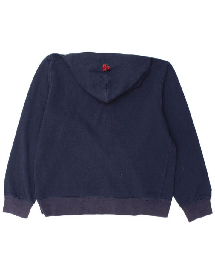 RALPH LAUREN Grafischer Herren-Kapuzenpullover mit lockerer Passform und Reißverschluss, Mittelmarineblau