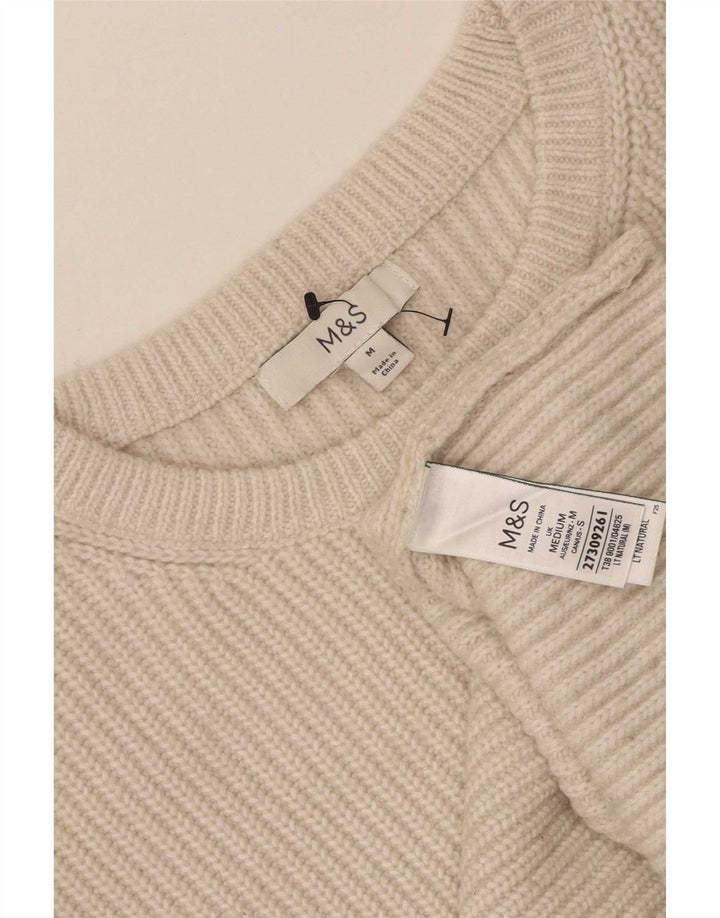 Marks & Spencer Damen-Pullover mit Rundhalsausschnitt, Gr. 14, Mittelbeige