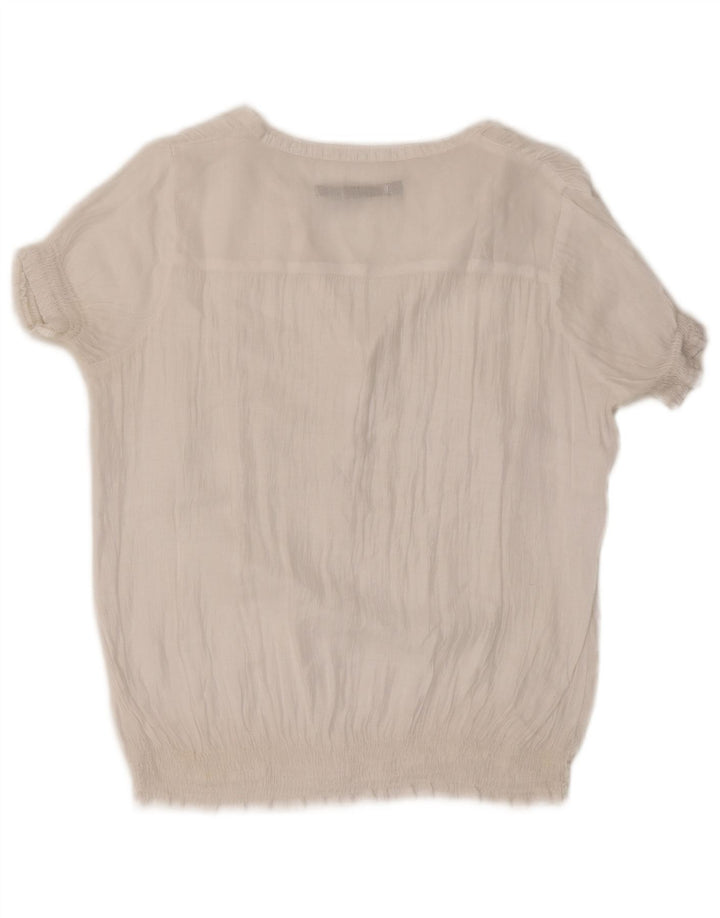 Zara Damen Bluse Top UK 16 Large Weiß
