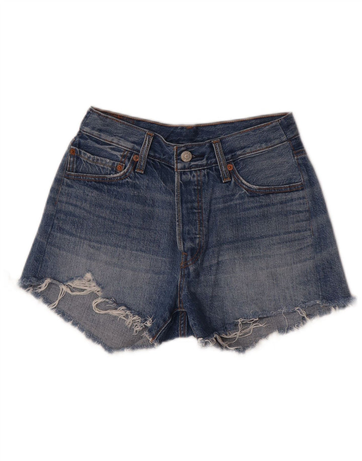 Levi's Damen 501 Jeansshorts W28 mittelblaue Baumwolle
