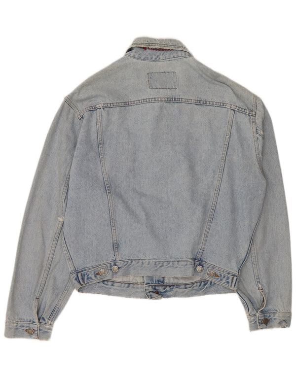 CHARRO Damen Übergroße Jeansjacke UK 10 Small Blaue Baumwolle