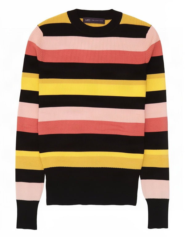 Marks & Spencer Damen-Pullover mit Rundhalsausschnitt, Gr. 10, Größe S, mehrfarbig