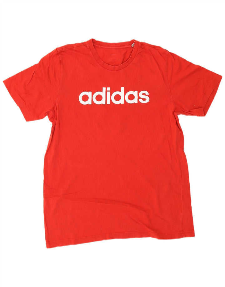 Adidas Herren Grafik T-Shirt Top Große rote Baumwolle
