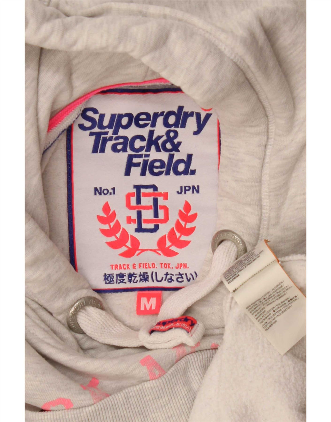 Superdry Herren Grafik-Kapuzenpullover aus mittelgrauer Baumwolle