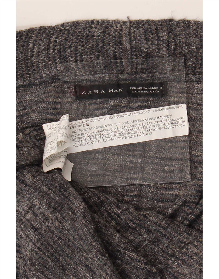 Offener Strickjackenpullover für Herren von Zara, Mittelgrau geflecktes Acryl