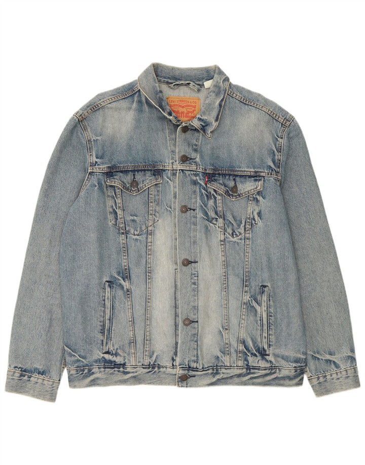 Levi's Herren Jeansjacke UK 42 XL Blaue Baumwolle