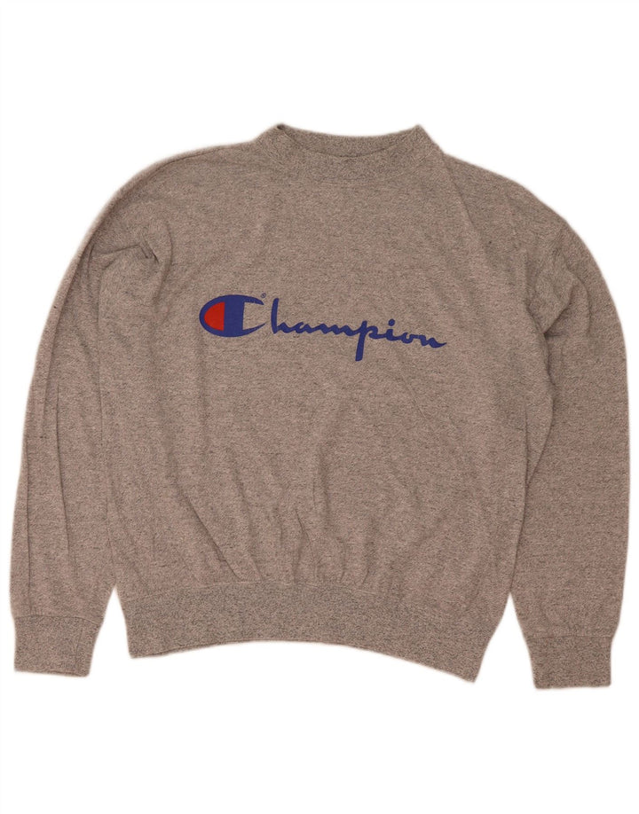 Champion Herren-Sweatshirt mit Grafik, mittelgraue Baumwolle