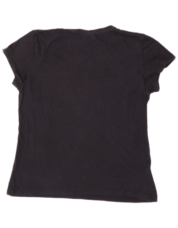 Lotto Damen T-Shirt Top UK 16 Large Schwarz Baumwolle