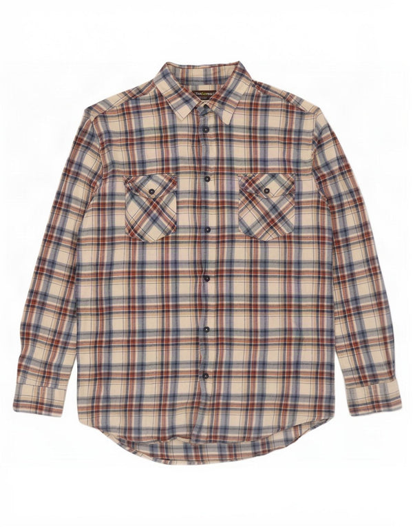Atlas For Men Herren Flanellhemd Mittelbeige kariert