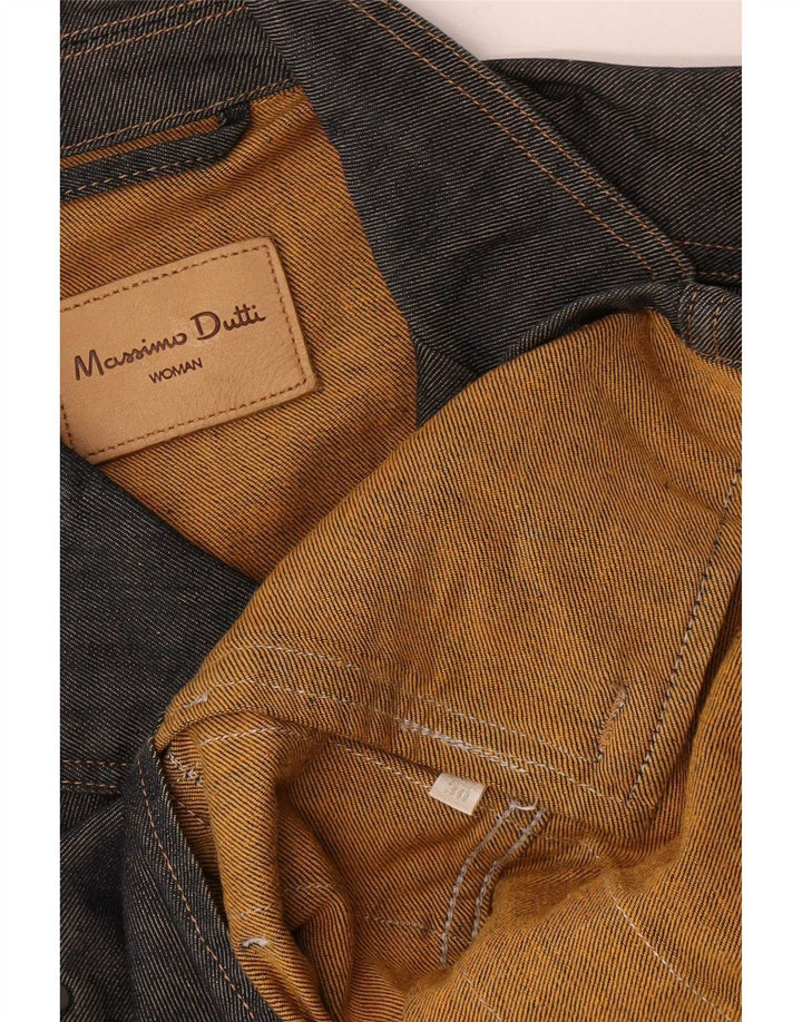 Massimo Dutti Damen Jeans-Blazer mit kurzen Ärmeln, Gr. 10, Marineblau