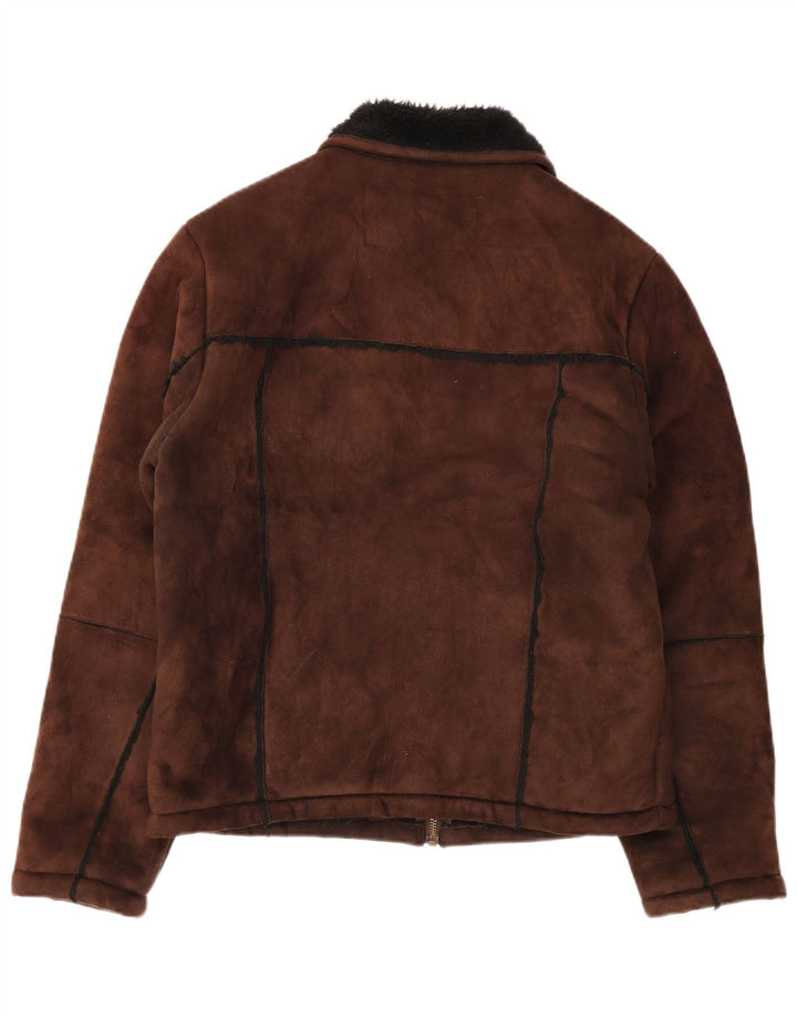 Blend Of America Herren Sherpa Jacke UK 40 Large Braun Polyester