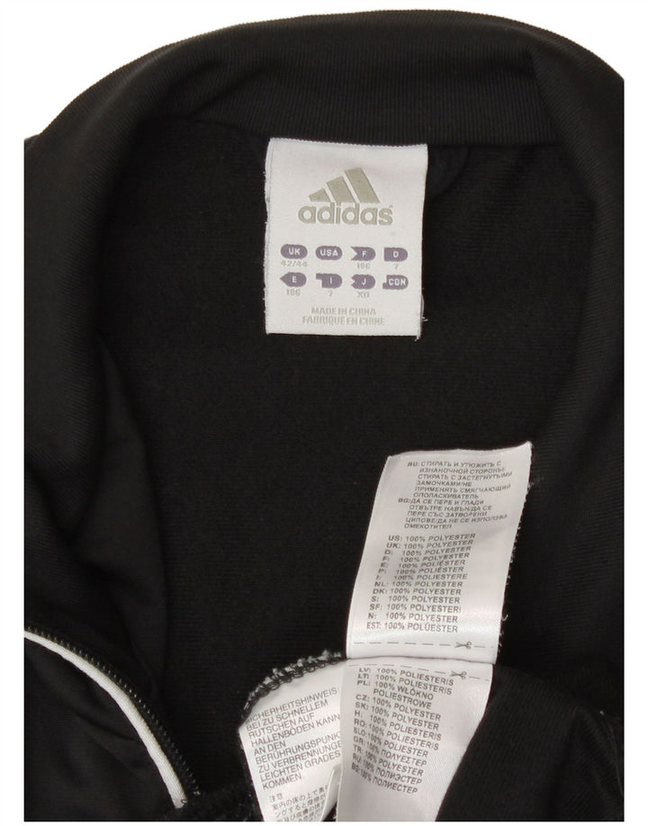 Adidas Herren-Trainingsanzugoberteil, UK-Größe 42/44, großes schwarzes Colourblock-Polyester