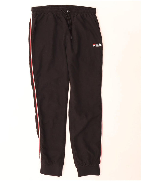 Fila Mens Tracksuit Trousers Joggers Small Black Polyester