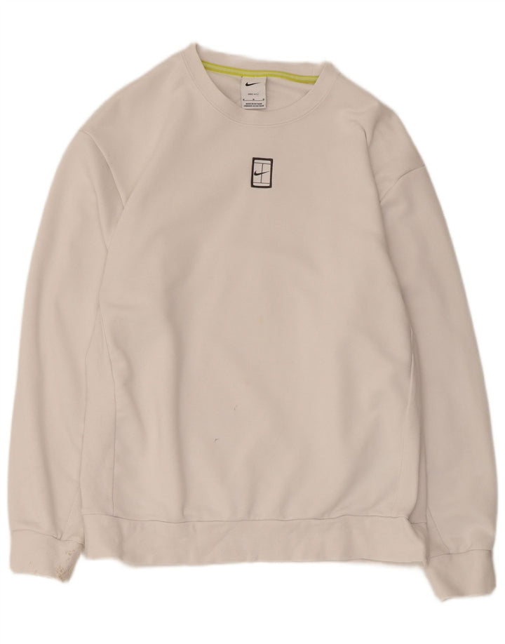 Nike Herren Dri Fit Sweatshirt Pullover mittelweiße Baumwolle
