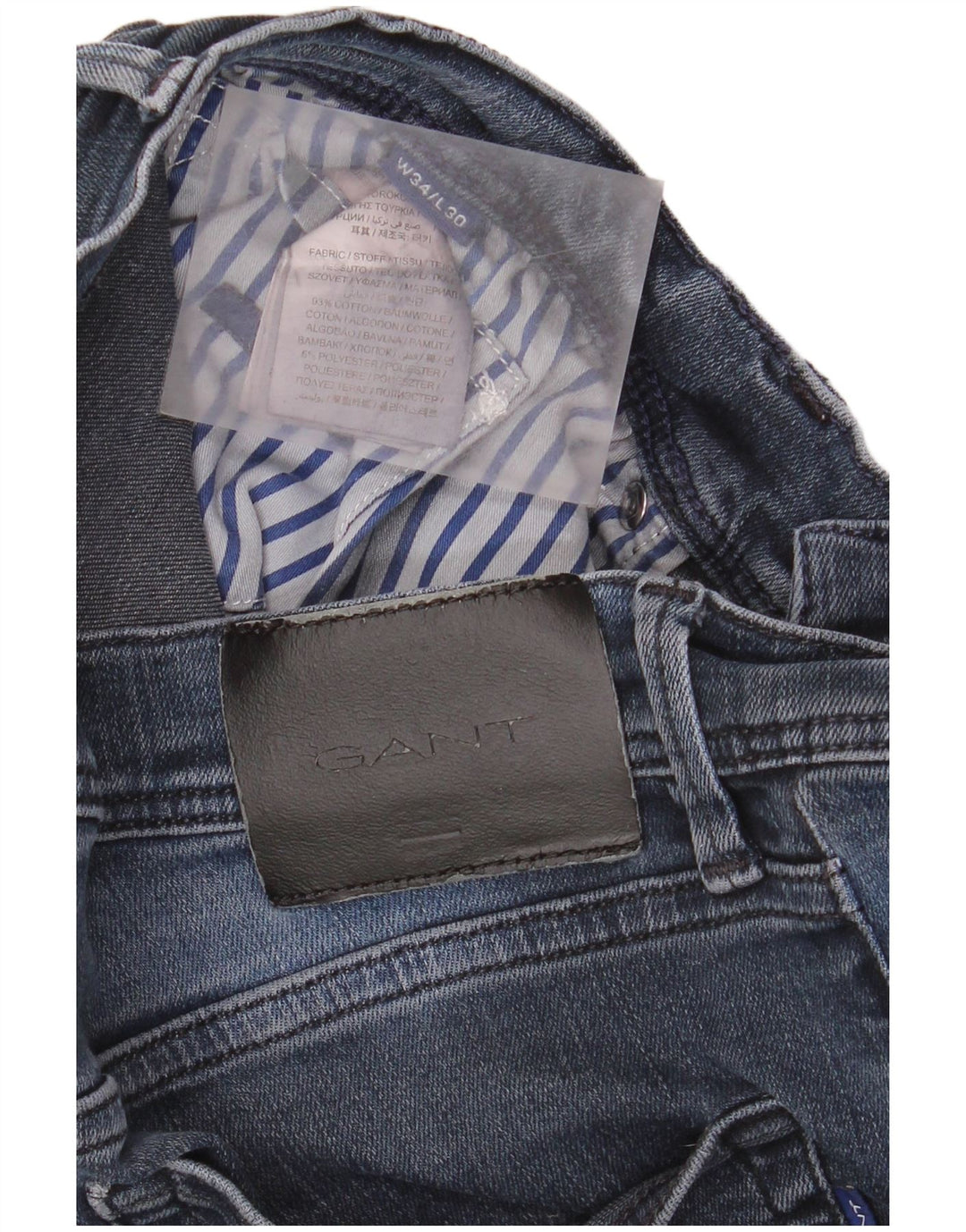 GANT Herren Slim Jeans W34 L30 Blaue Baumwolle