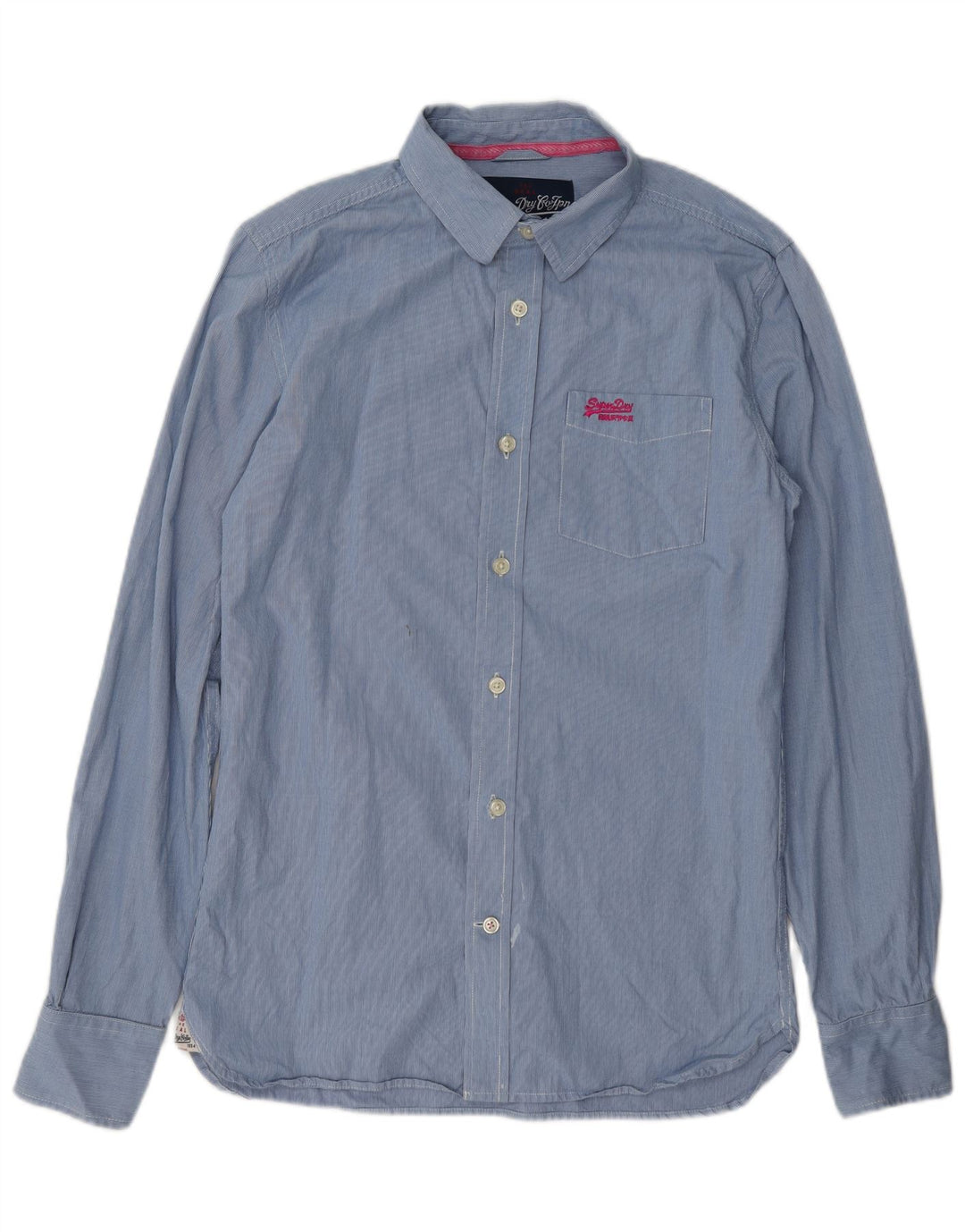 Superdry Herrenhemd aus mittelblau karierter Baumwolle