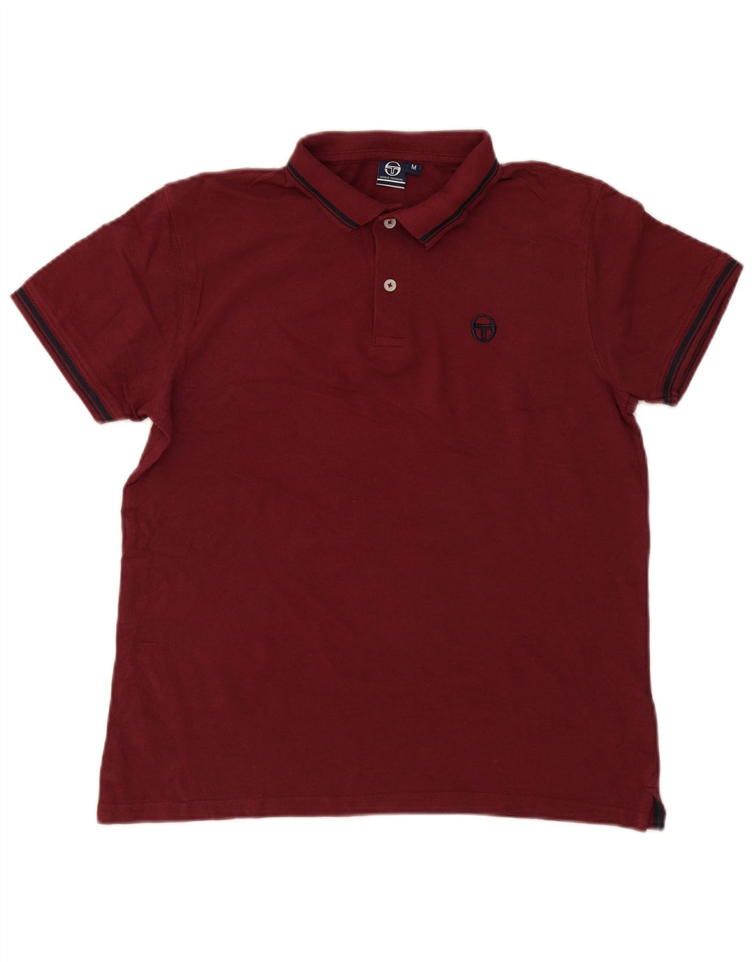 Sergio Tacchini Herren-Poloshirt aus mittelblauer, gestreifter Baumwolle