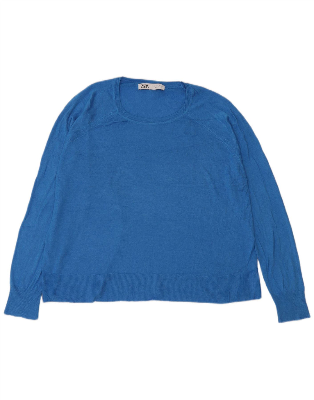 Zara Damen-Pullover, übergroß, U-Boot-Ausschnitt, Gr. 10, Größe S, Blau