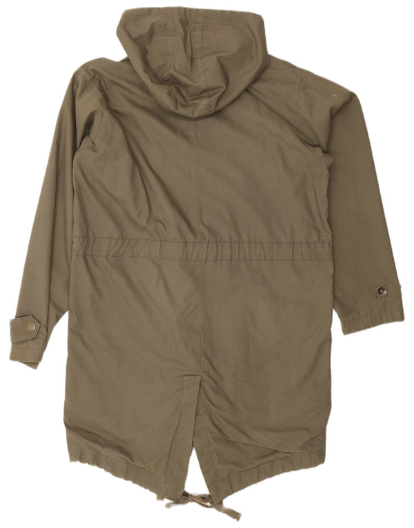 Toast Damen-Parka mit Kapuze, UK 12, Medium Khaki, Baumwolle, Armee