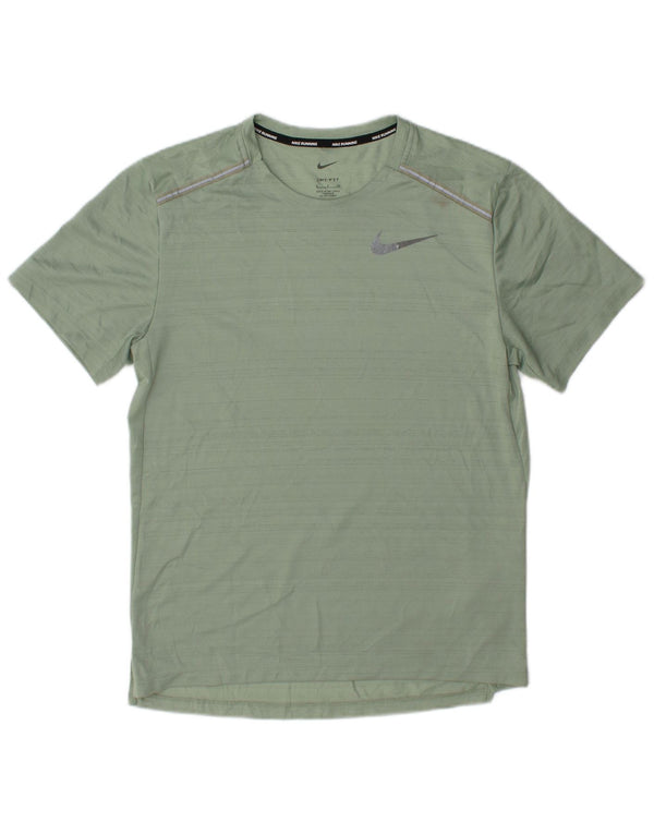 Nike Mens Dri Fit T-Shirt Top Small Green Flecked Polyester
